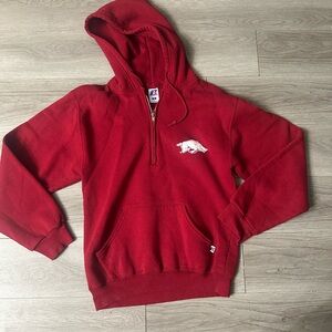 Vintage Russell Athletic Razorback 1/2 zip Hoodie -Size small